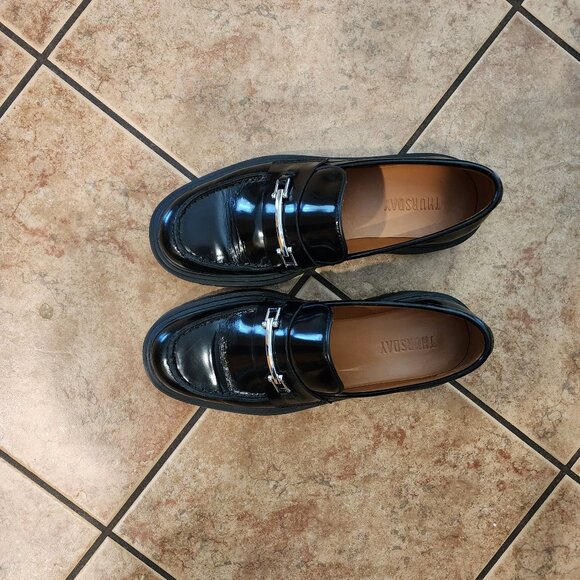 Penny Platorms - Lightly Worn Genuine Leather Loafers - Picture 2 of 6